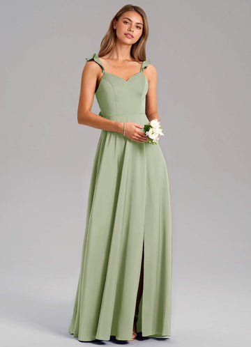 Everett A-Line V-Neck Chiffon Bridesmaid Dress in Dusty Sage
