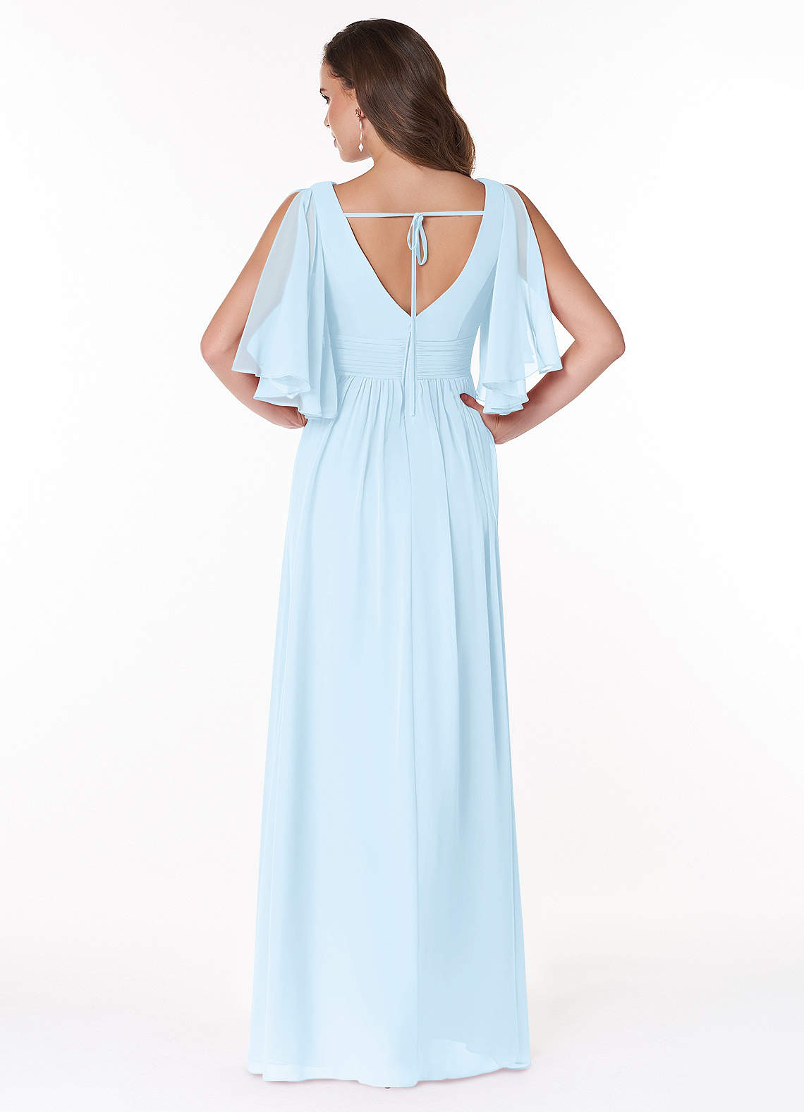 Temeka A-Line V-Neck Chiffon Bridesmaid Dress in Sky Blue