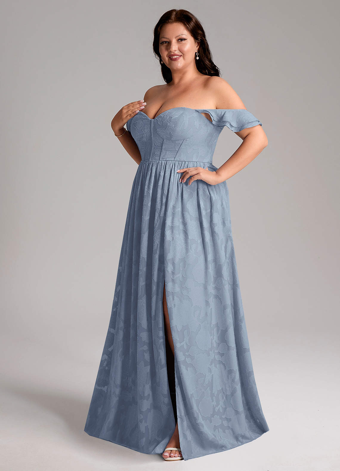 Denisse A-Line Sweetheart Floral Burnout Bridesmaid Dress