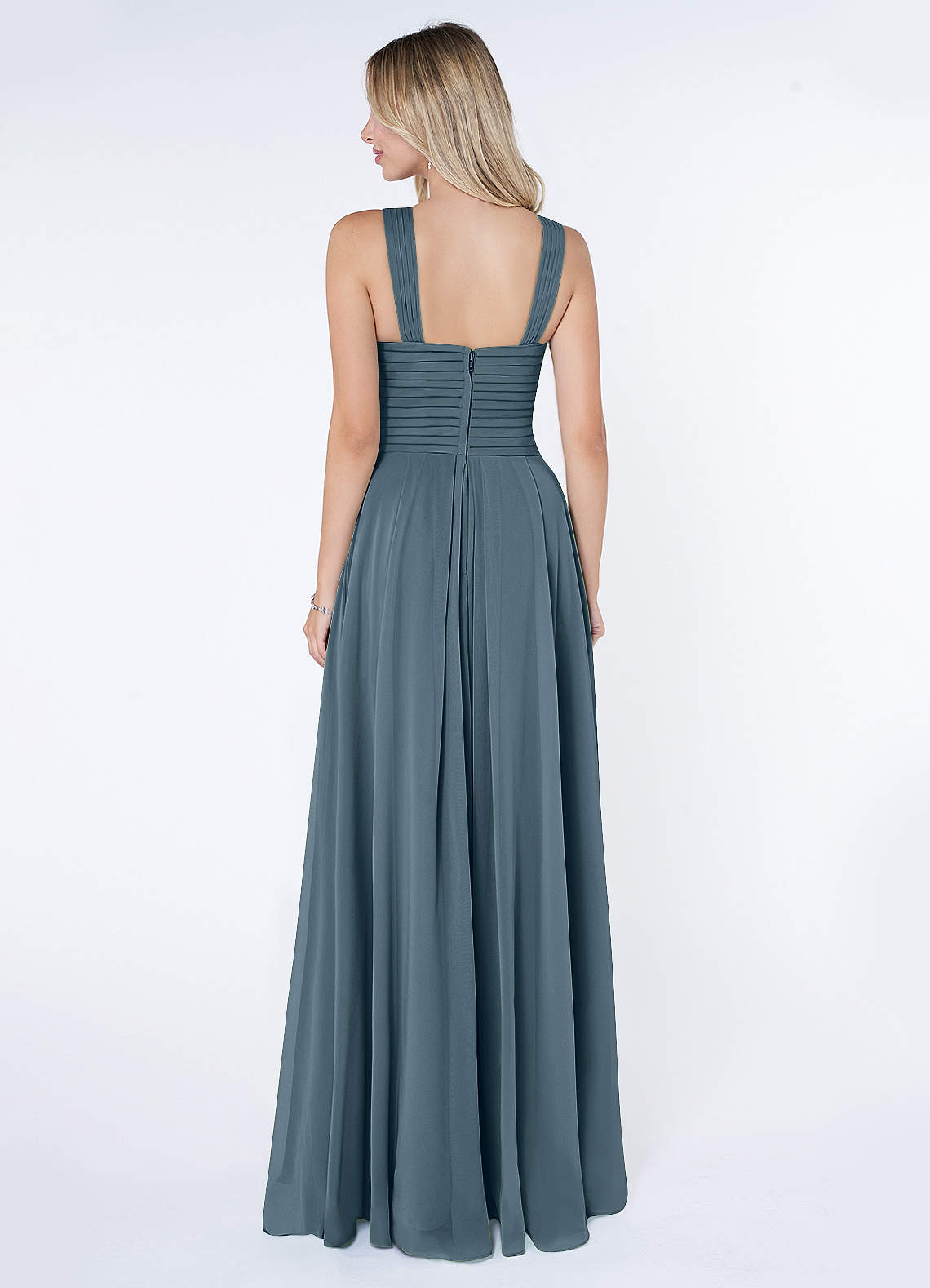 Kaleigh A-Line Halter Chiffon Bridesmaid Dress in Twilight