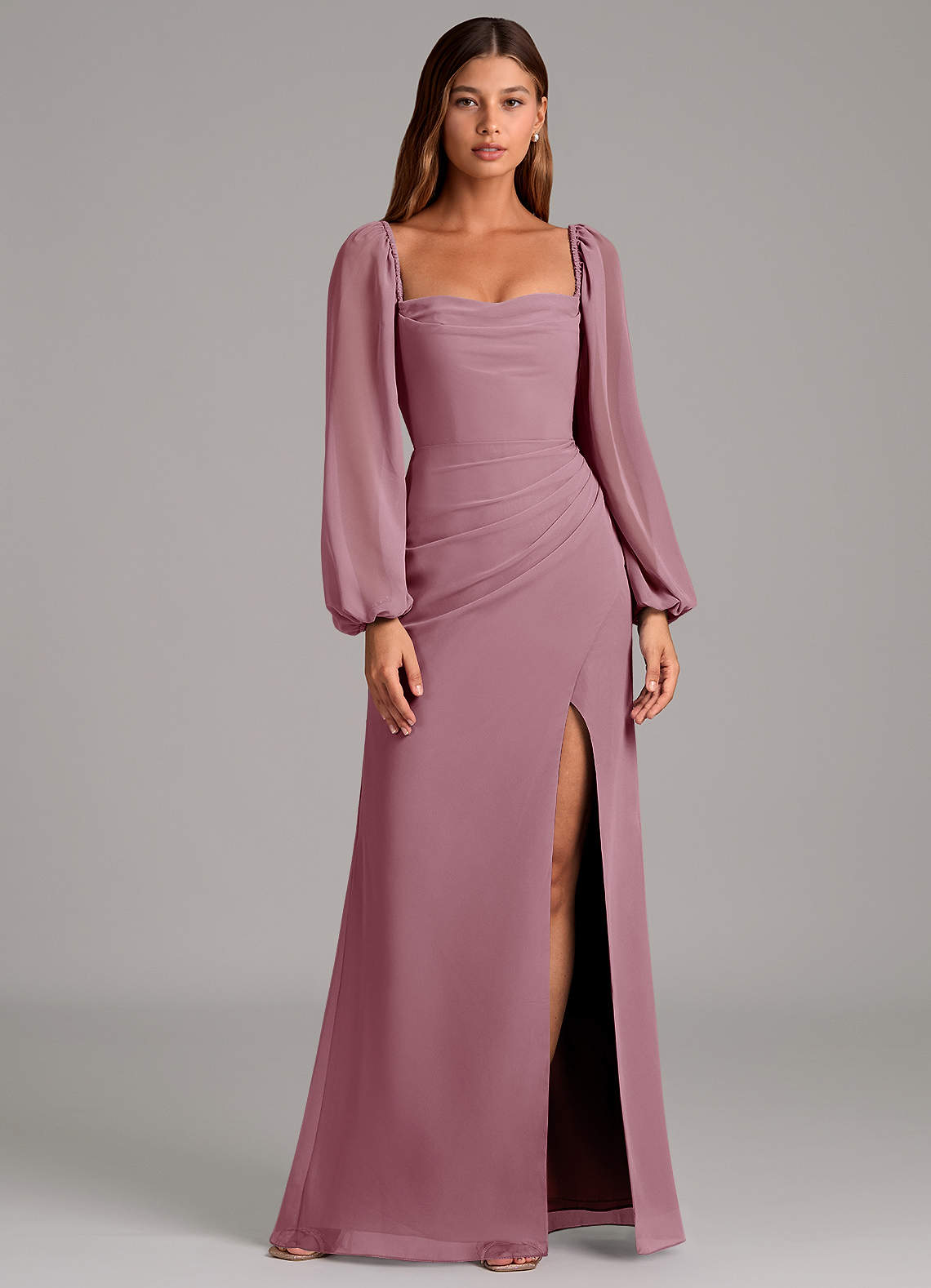 Brixley Mermaid Sweetheart Chiffon Bridesmaid Dress in Vintage Mauve