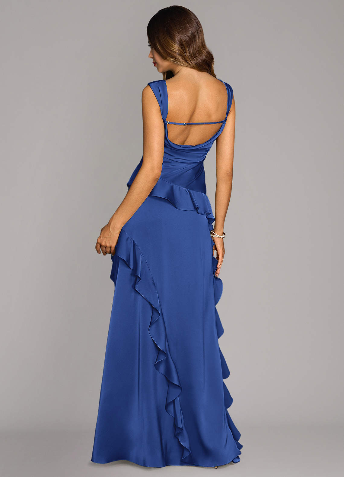 Sloane A-Line Sweetheart Stretch Satin Bridesmaid Dress in Royal Blue