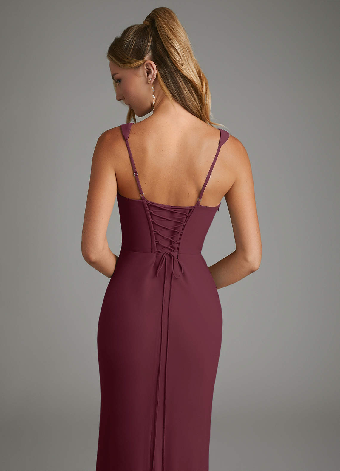 Asa Sheath Square-Neck Chiffon Bridesmaid Dress