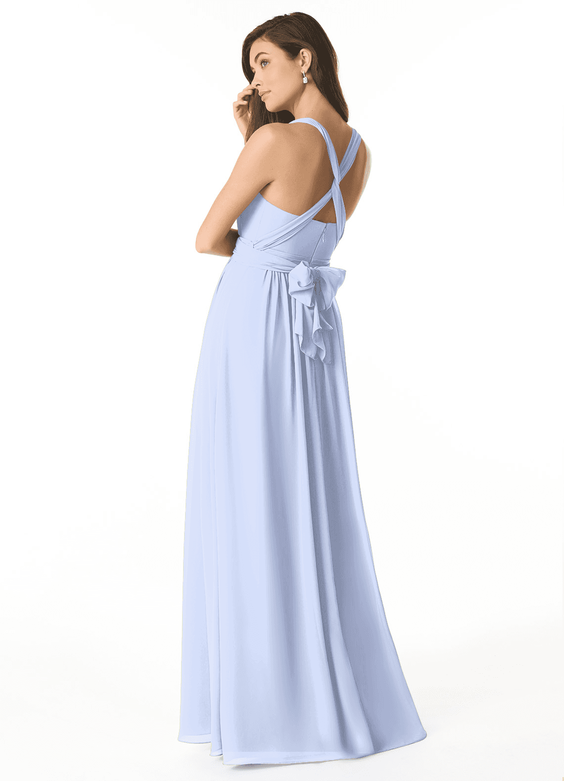 Olani A-Line V-Neck Chiffon Bridesmaid Dress in Ice