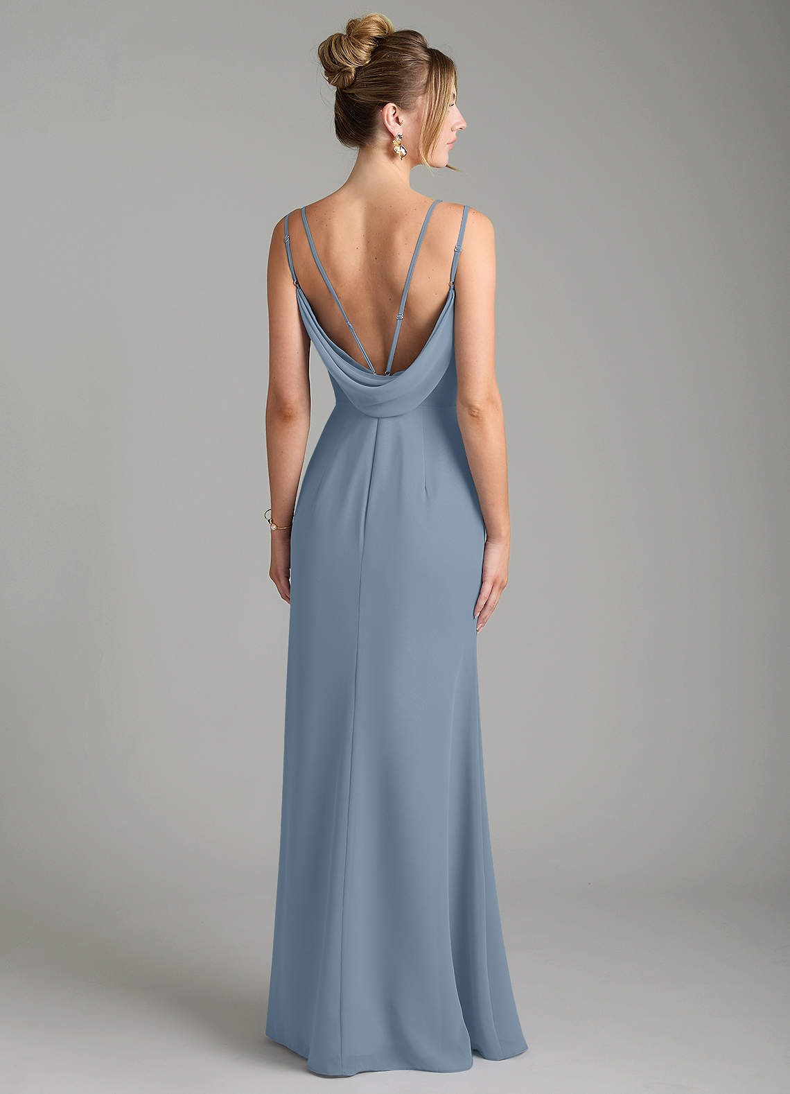 Egypt Sheath Sweetheart Chiffon Bridesmaid Dress in dusty blue
