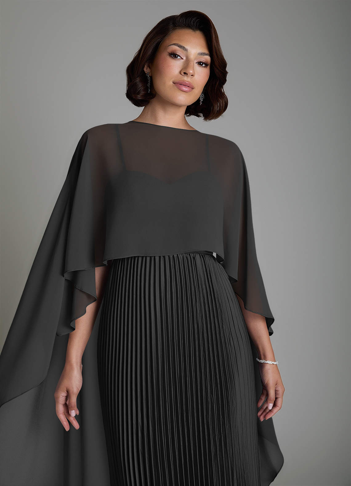 Micah A-Line Sweetheart Stretch Satin and Chiffon Bridesmaid Dress in black