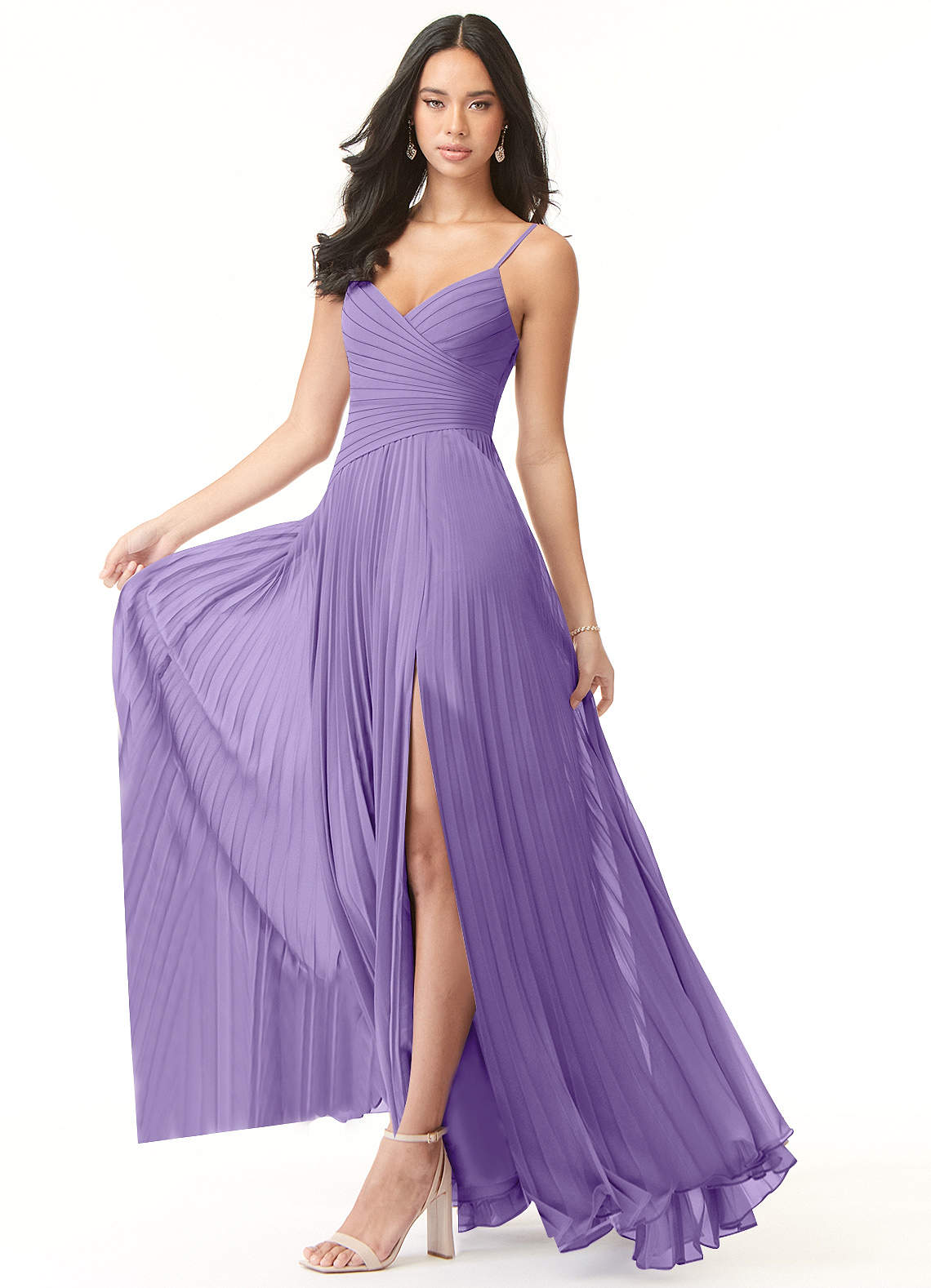 Vini A-Line V-Neck Chiffon Bridesmaid Dress in Tahiti