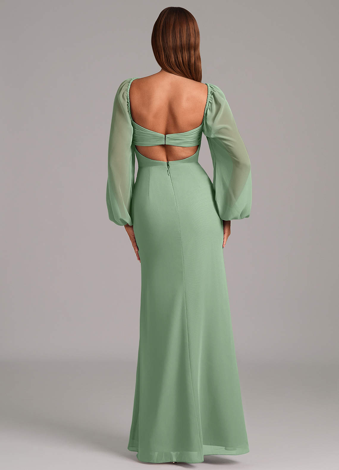 Brixley Mermaid Sweetheart Chiffon Bridesmaid Dress in Matcha