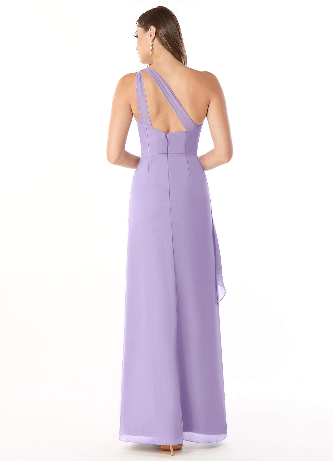 Maive Sheath One-Shoulder Chiffon Bridesmaid Dress in Lilac