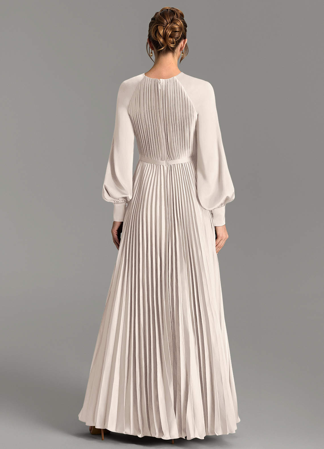 Grayson A-Line Scoop-Neck Stretch Satin Bridesmaid Dress in White Alabaster