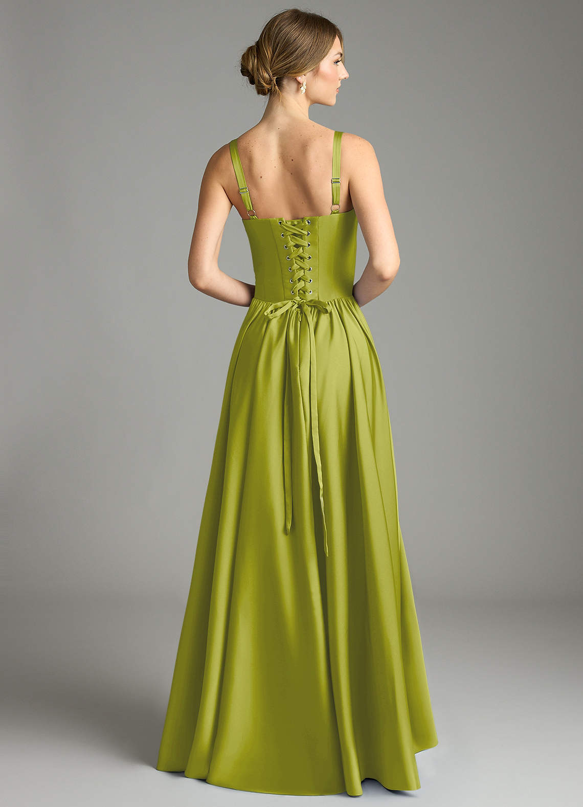 Evadina A-Line Sweetheart Stretch Satin Bridesmaid Dress in Lemongrass