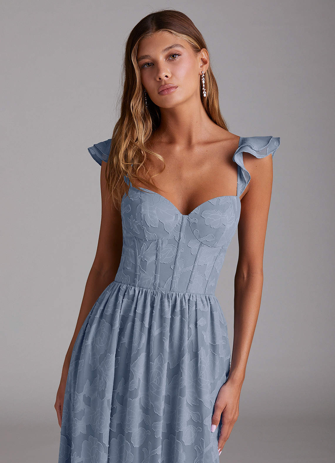 Denisse A-Line Sweetheart Floral Burnout Bridesmaid Dress