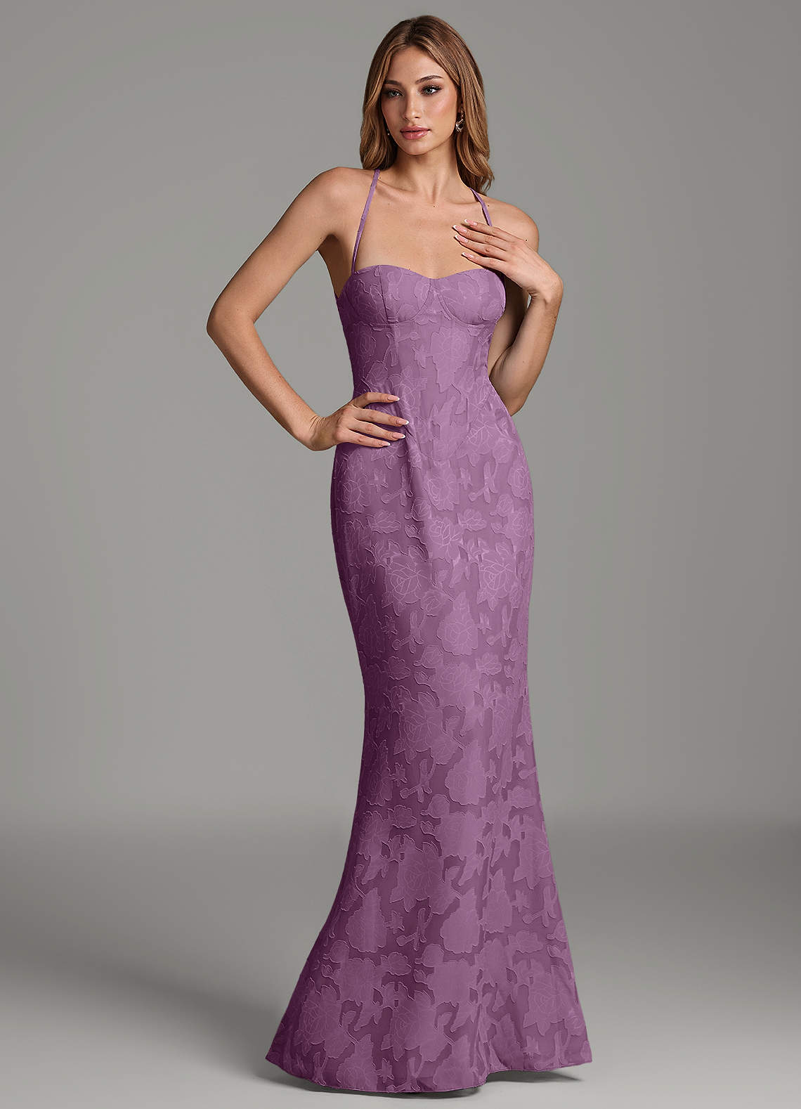 Dara Mermaid Sweetheart Floral Burnout Bridesmaid Dress