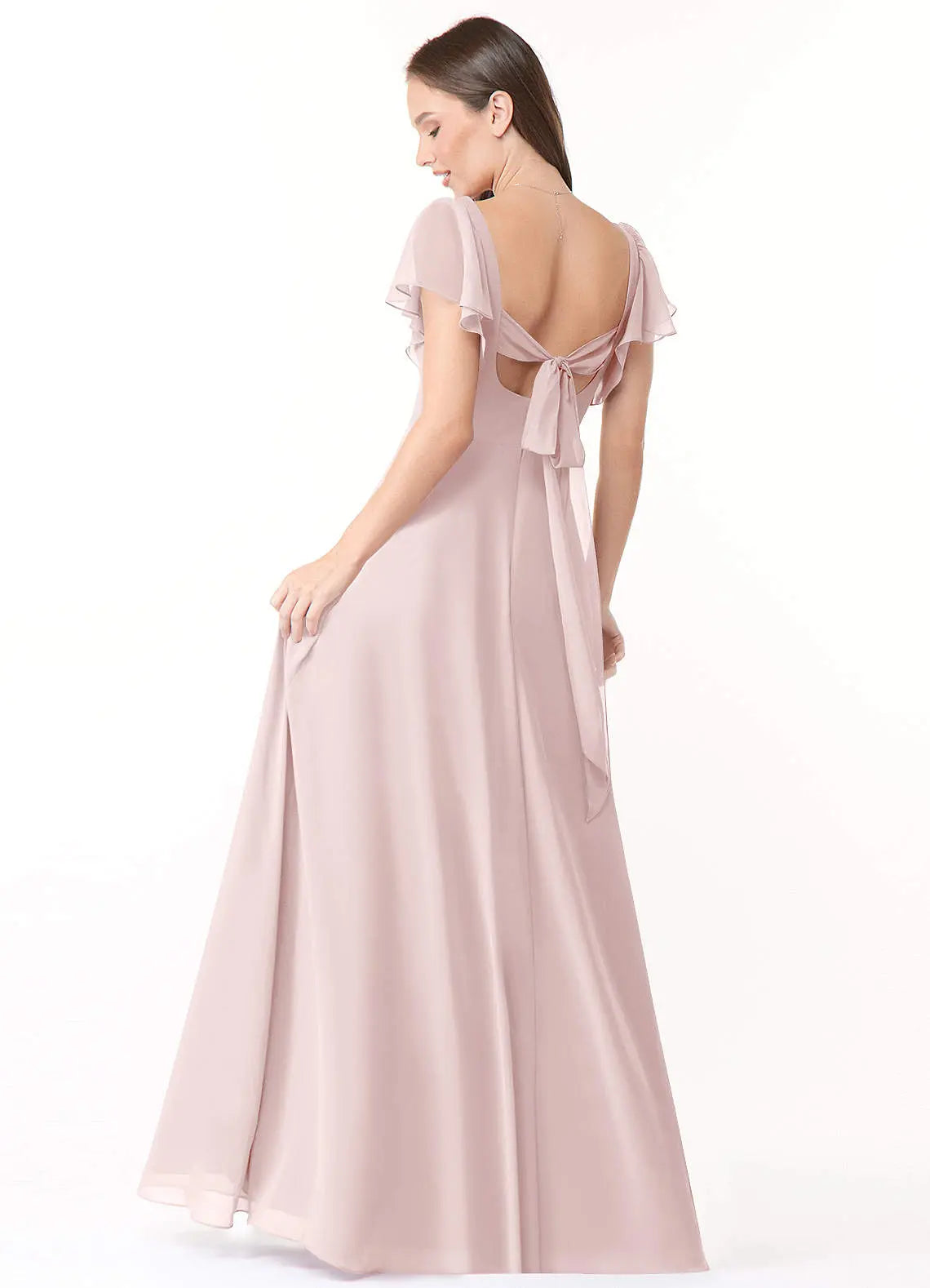 Syenna A-Line V-Neck Chiffon Bridesmaid Dress in Blushing Pink