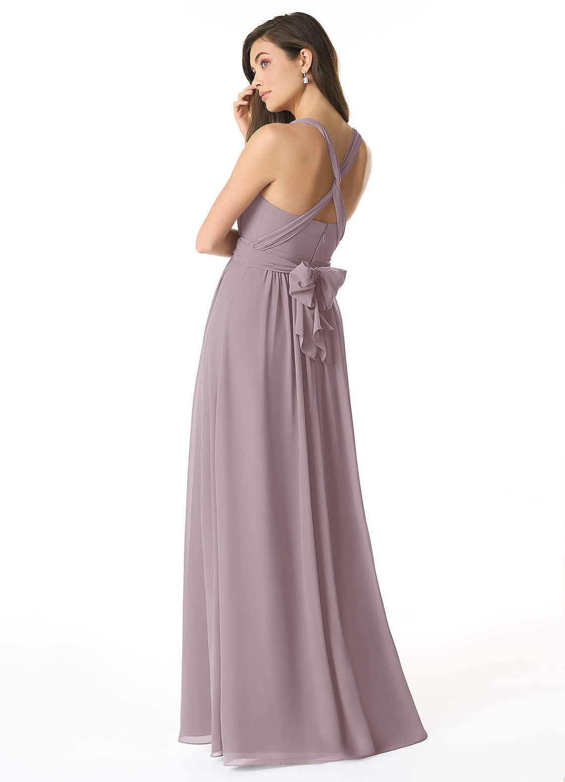 Olani A-Line V-Neck Chiffon Bridesmaid Dress in Dusk