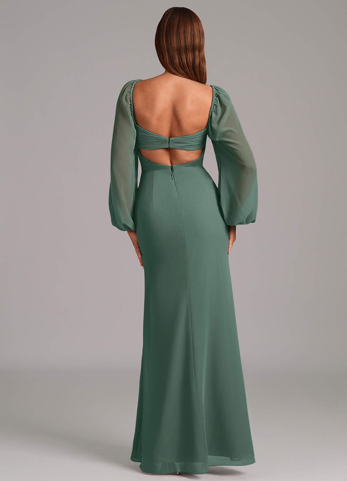 Brixley Mermaid Sweetheart Chiffon Bridesmaid Dress in Sea Moss