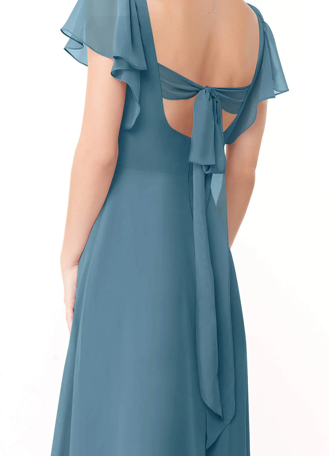 Syenna A-Line V-Neck Chiffon Bridesmaid Dress in Bermuda