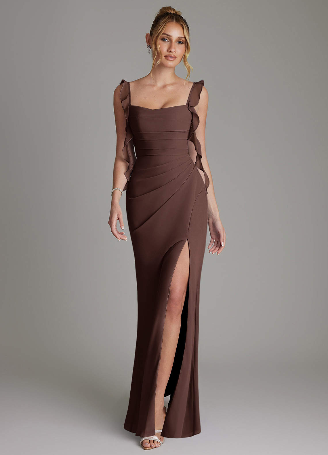 Jessamine Mermaid Sweetheart Chiffon Bridesmaid Dress in Ganache