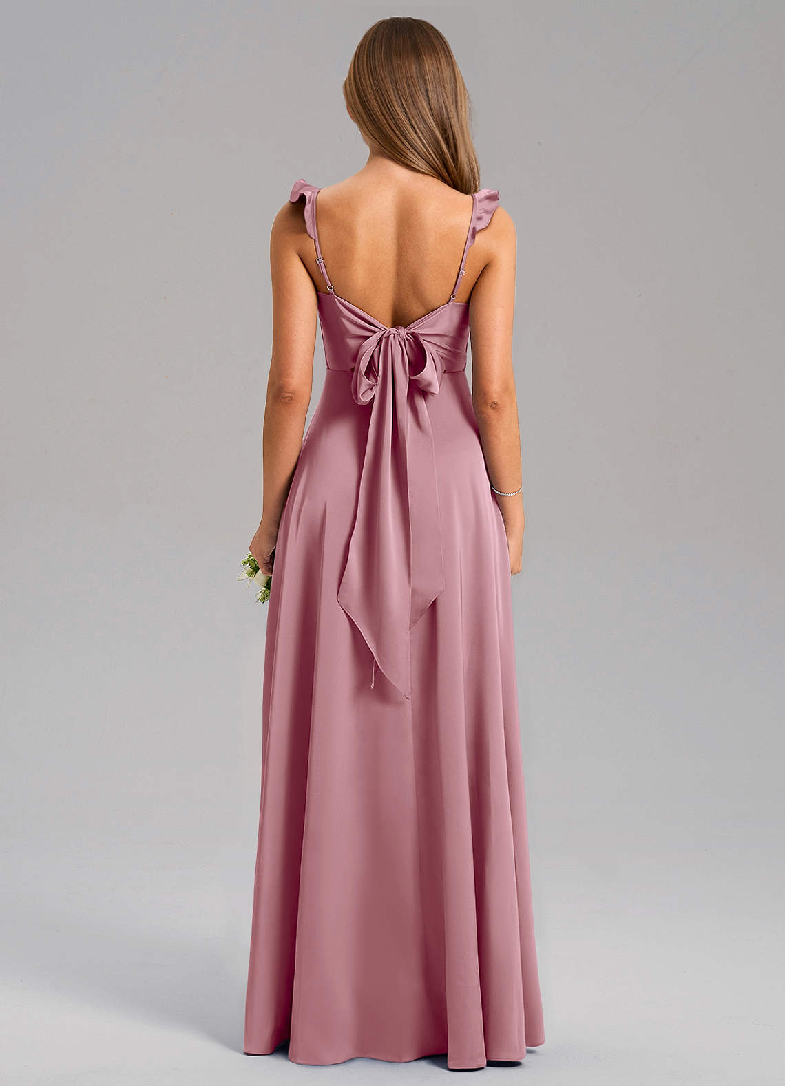 Everett A-Line V-Neck Chiffon Bridesmaid Dress in Vintage Mauve