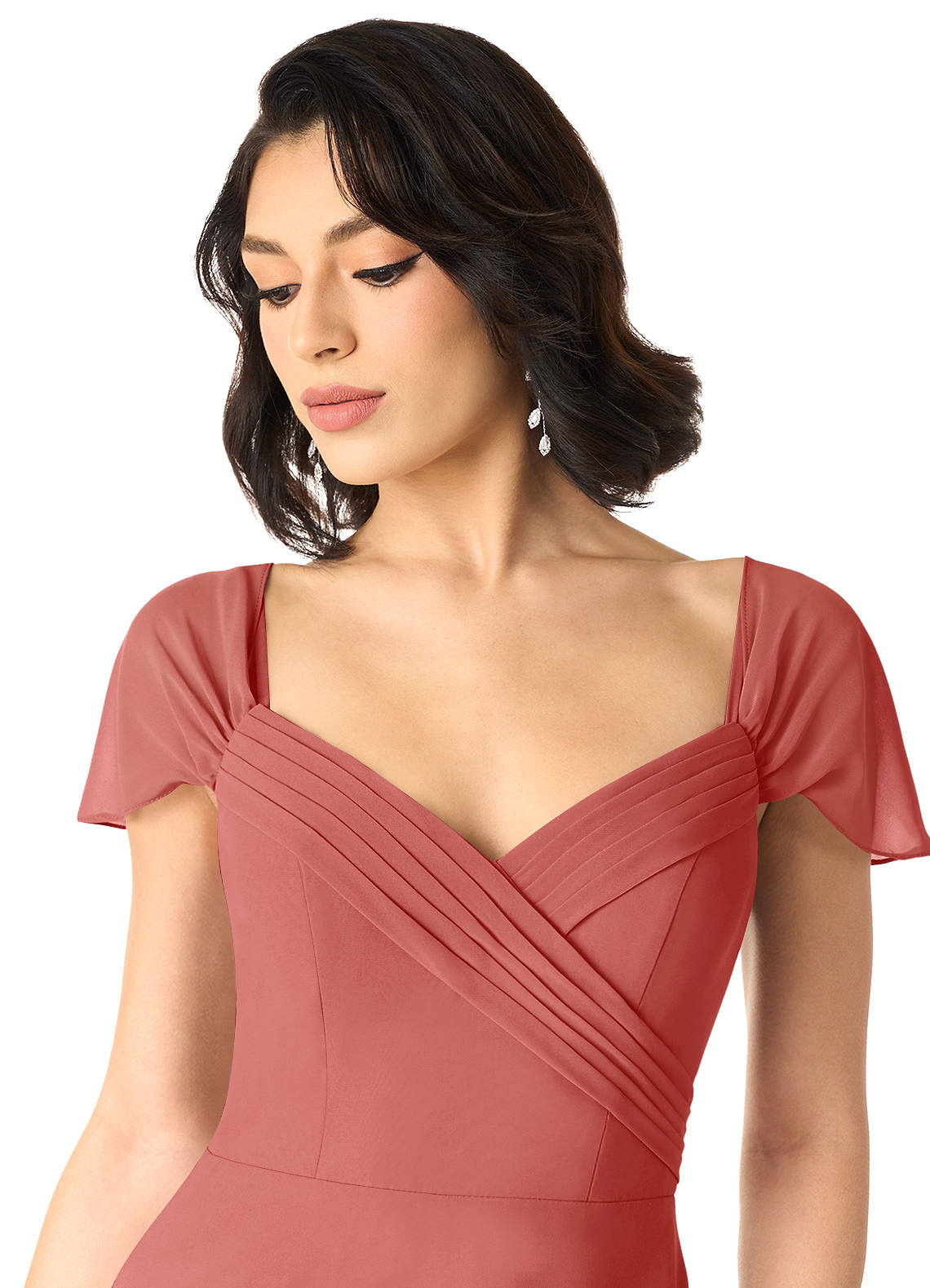 Tancie A-Line Off-the-Shoulder Chiffon Bridesmaid Dress in Antique Rose