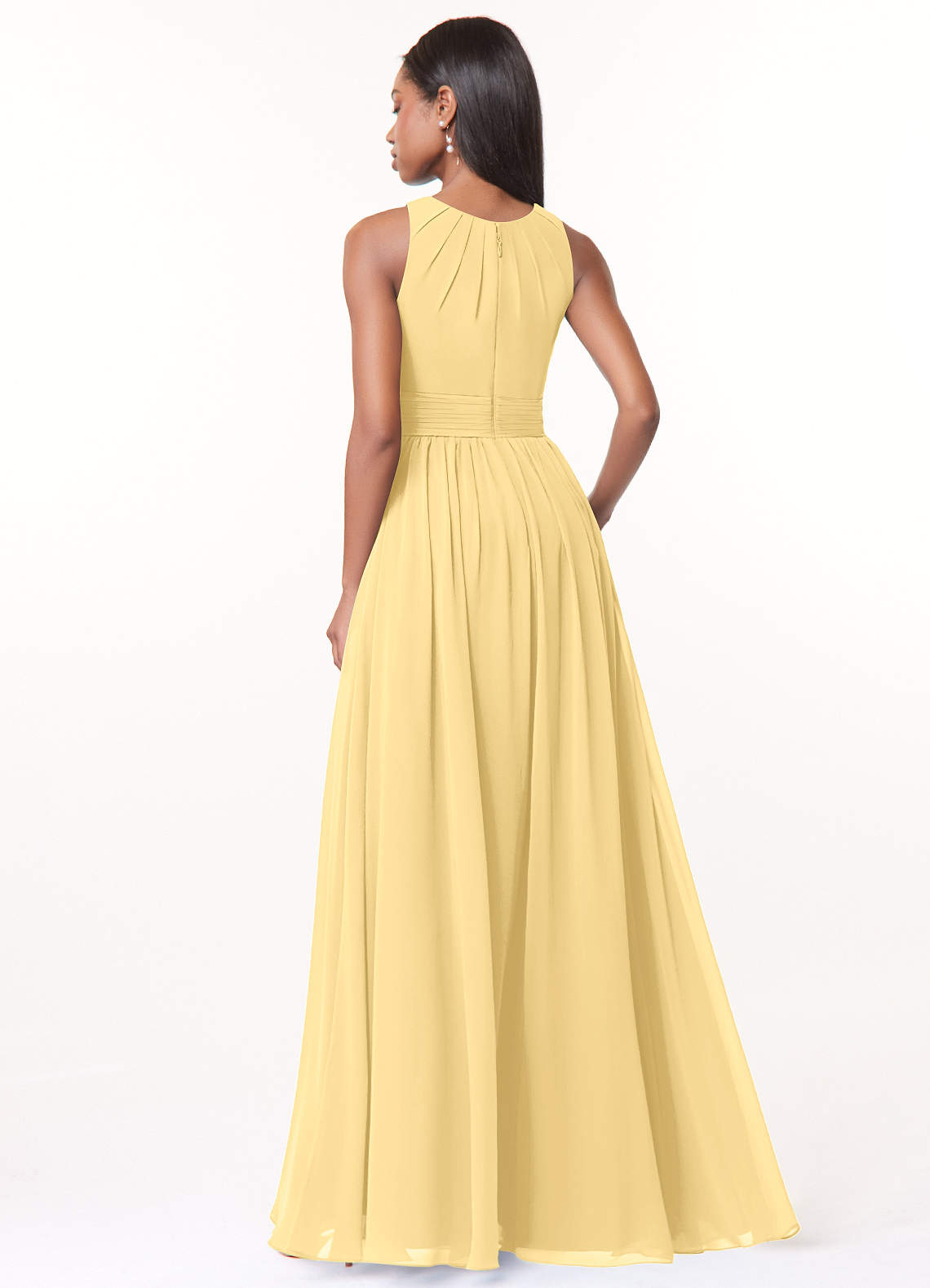 Harper A-Line Scoop-Neck Chiffon Bridesmaid Dress in Butter