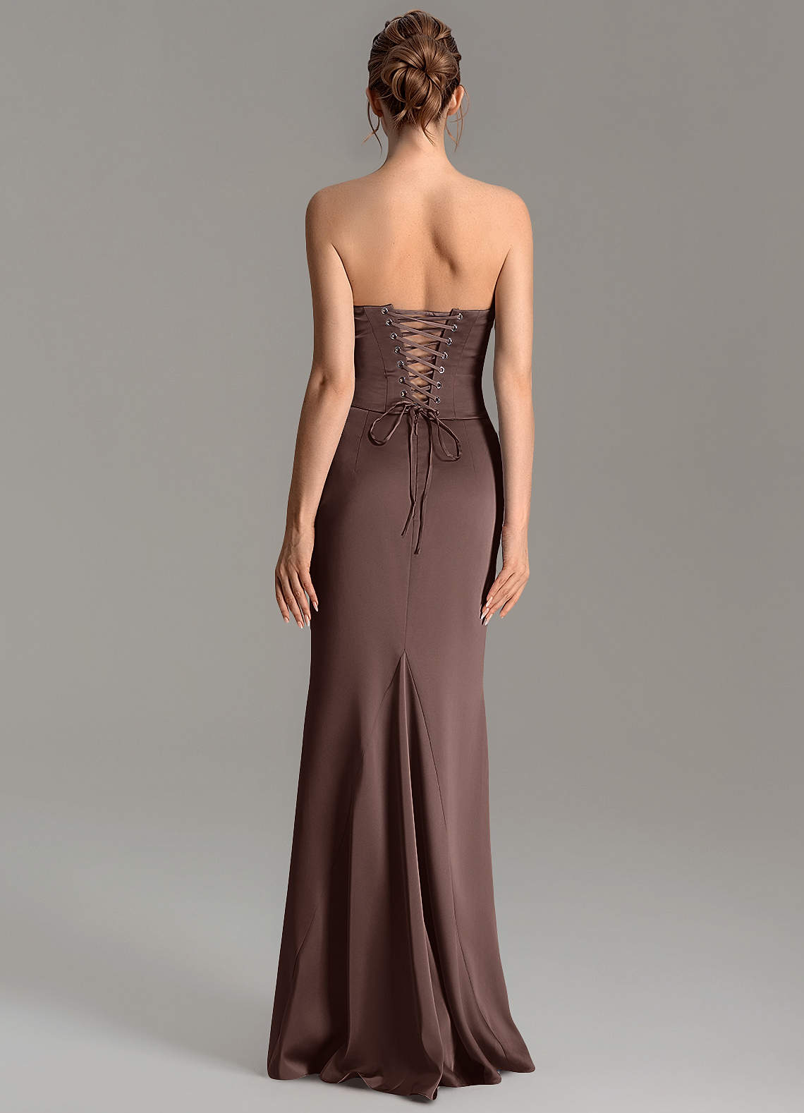 Adrienne Mermaid Cowl-Neck Stretch Satin Bridesmaid Dress