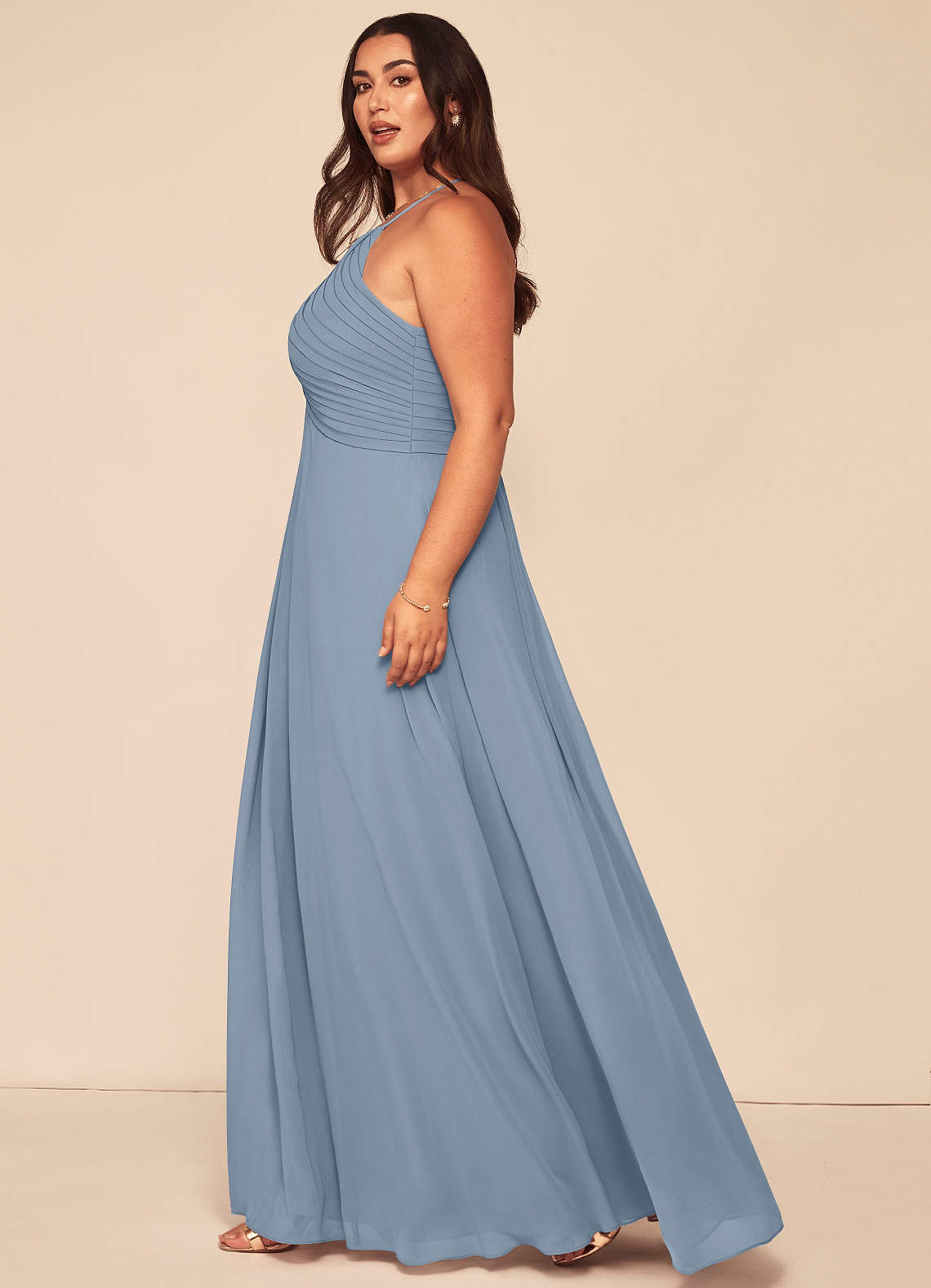 Ginger A-Line Halter Chiffon Bridesmaid Dress