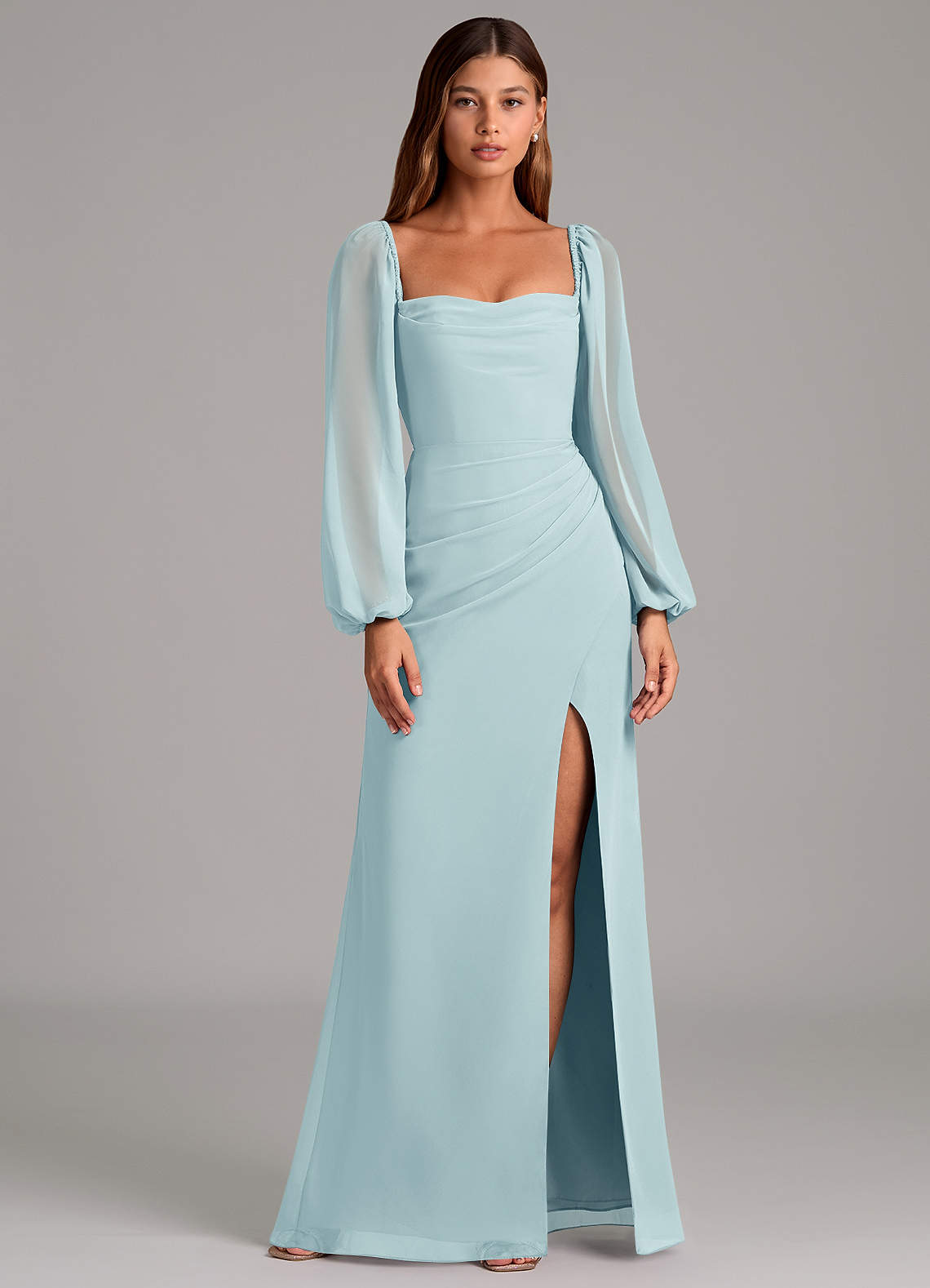 Brixley Mermaid Sweetheart Chiffon Bridesmaid Dress in Sea Glass