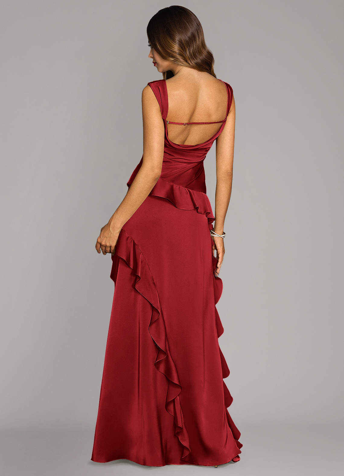 Sloane A-Line Sweetheart Stretch Satin Bridesmaid Dress in Scarlet