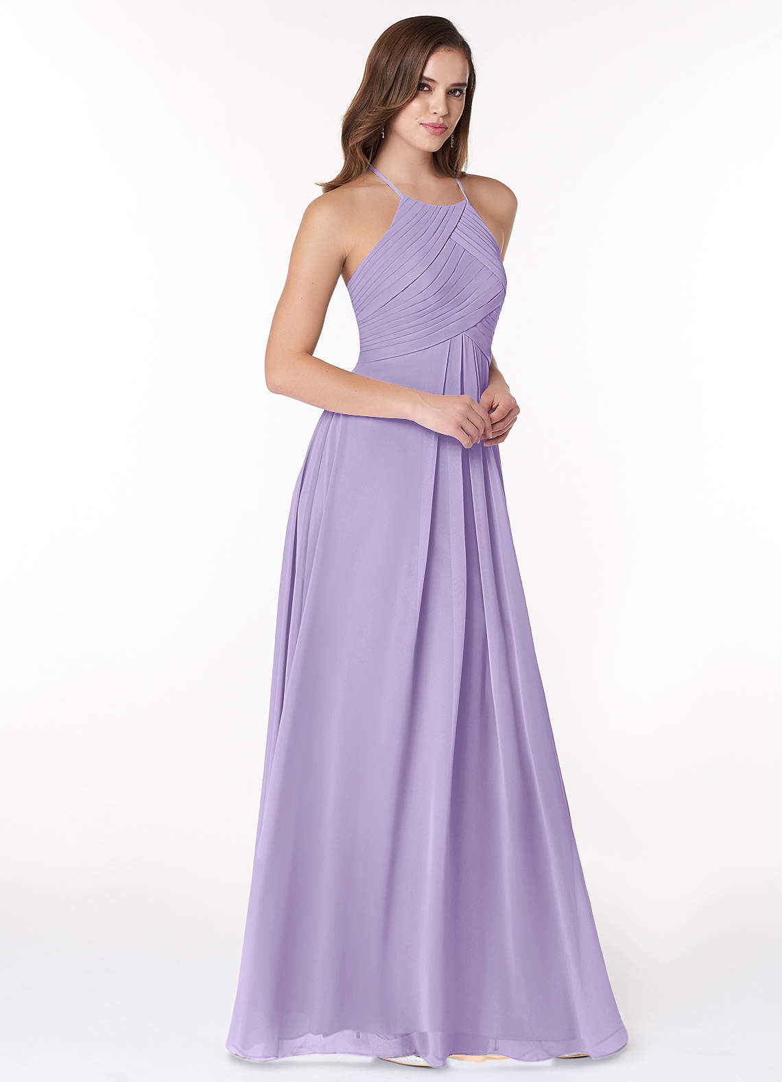 Ginger A-Line Halter Chiffon Bridesmaid Dress in Lilac