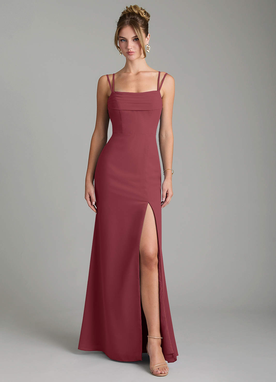 Egypt Sheath Sweetheart Chiffon Bridesmaid Dress in Merlot