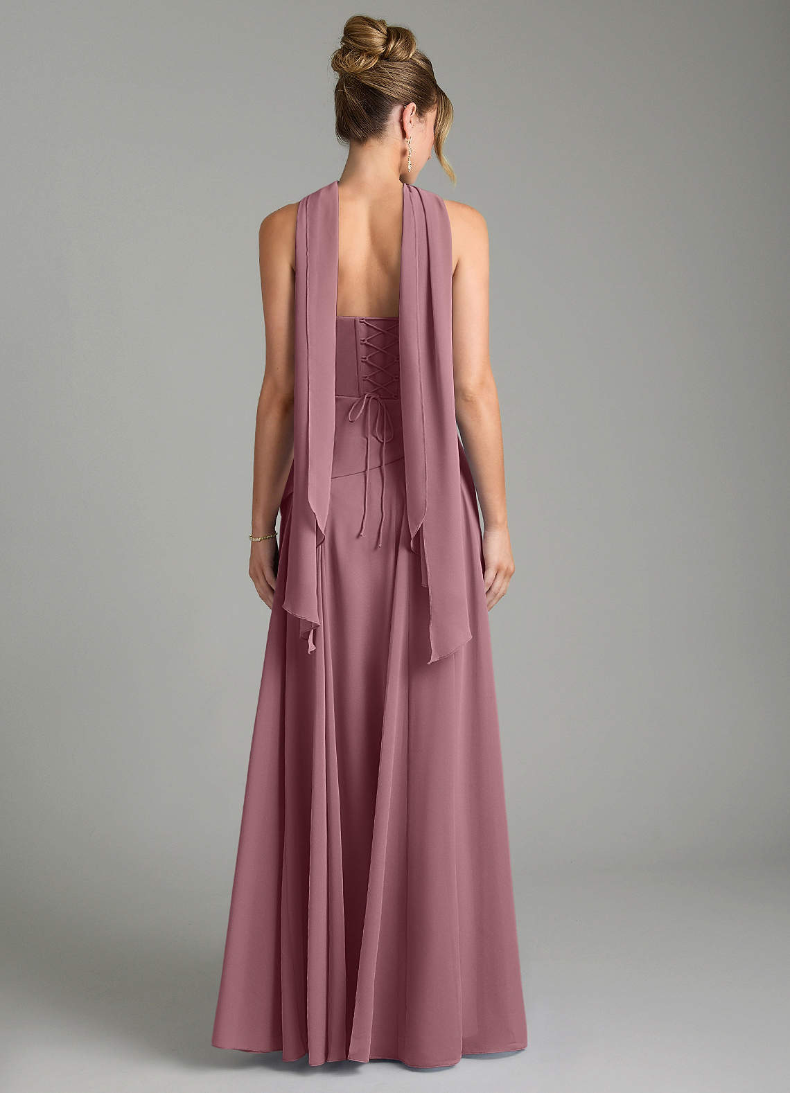 Gabriela A-Line Cowl-Neck Chiffon Bridesmaid Dress in Amethyst