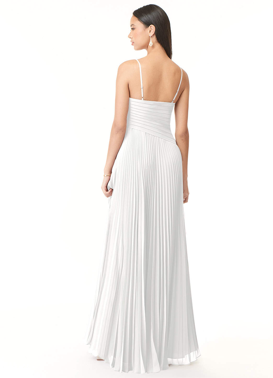 Vini A-Line V-Neck Chiffon Bridesmaid Dress in white