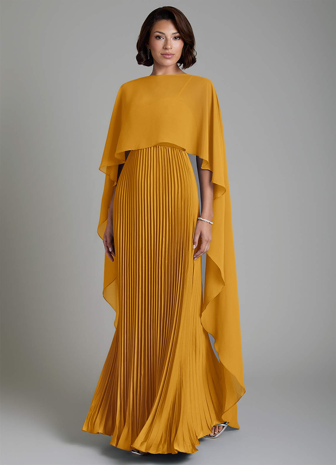 Micah A-Line Sweetheart Stretch Satin and Chiffon Bridesmaid Dress in butterscotch