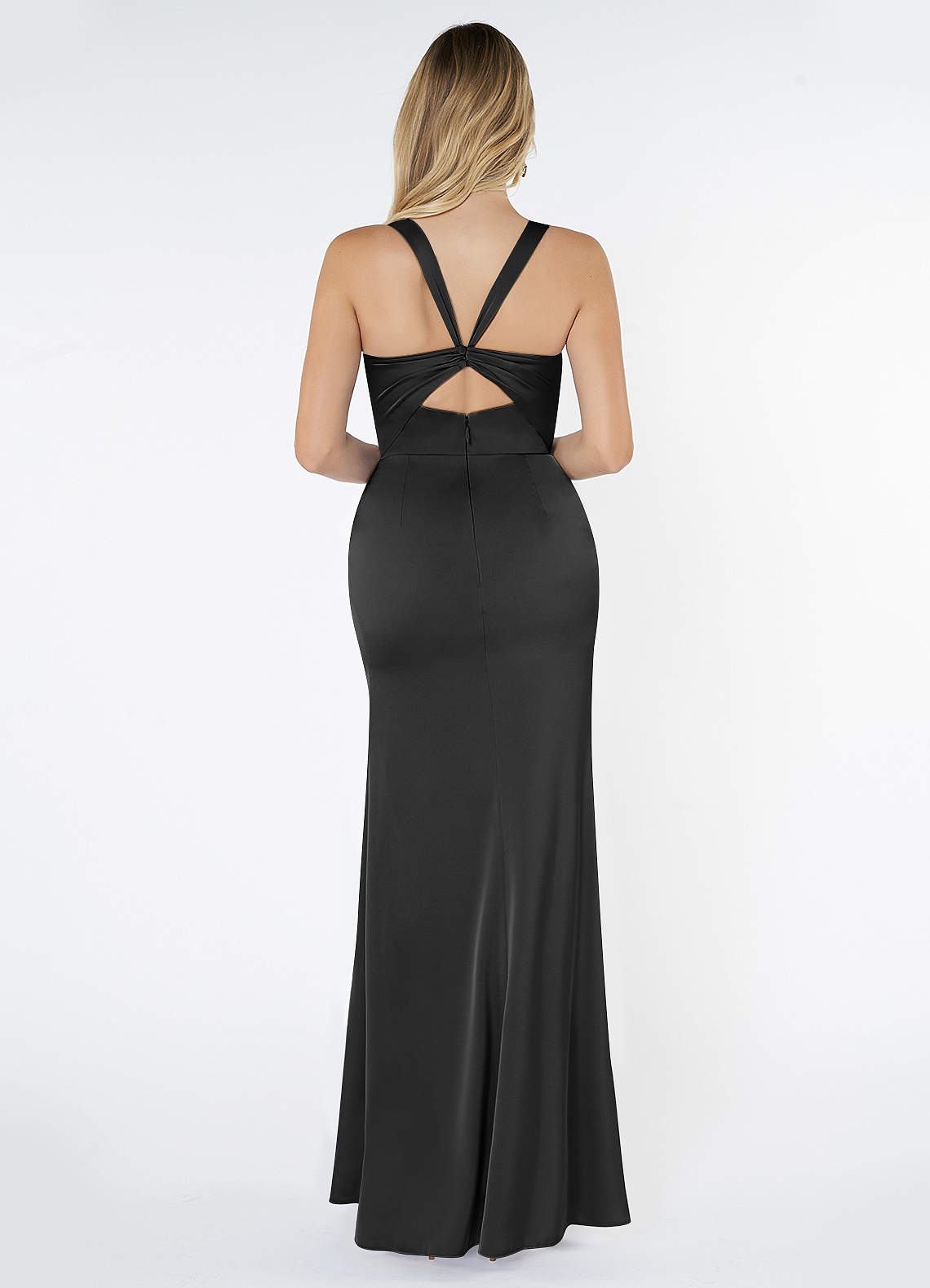 Mero Mermaid Square-Neck Stretch Satin Bridesmaid Dress