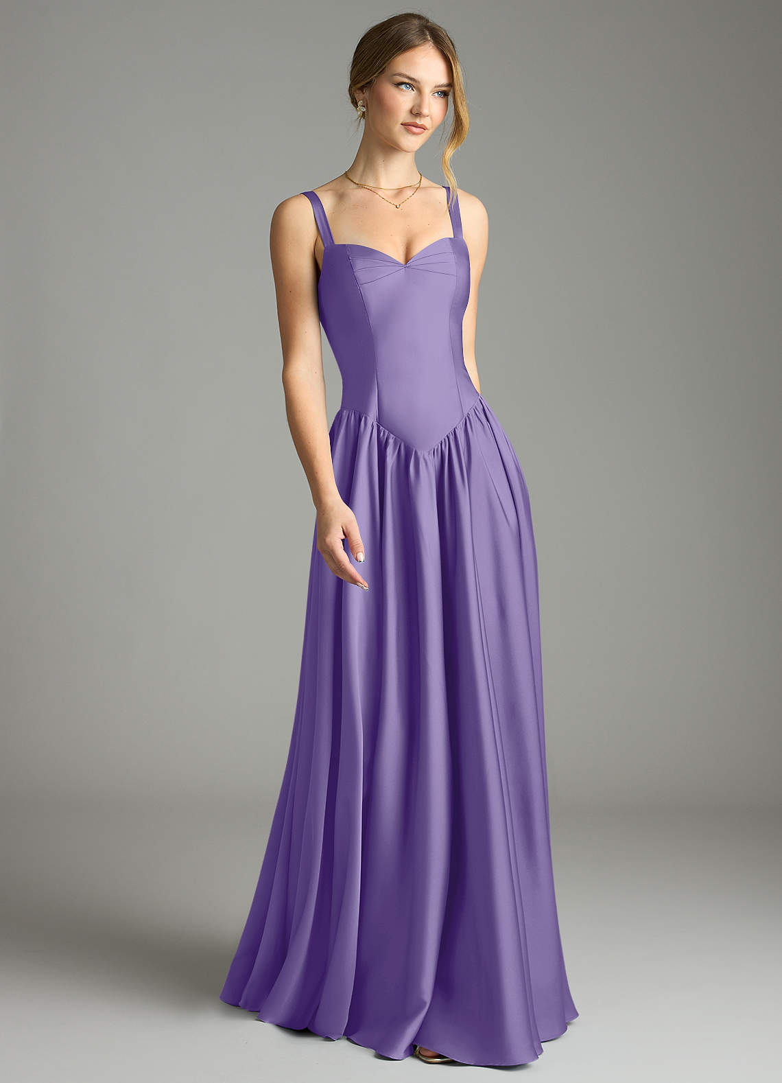 Evadina A-Line Sweetheart Stretch Satin Bridesmaid Dress in Tahiti