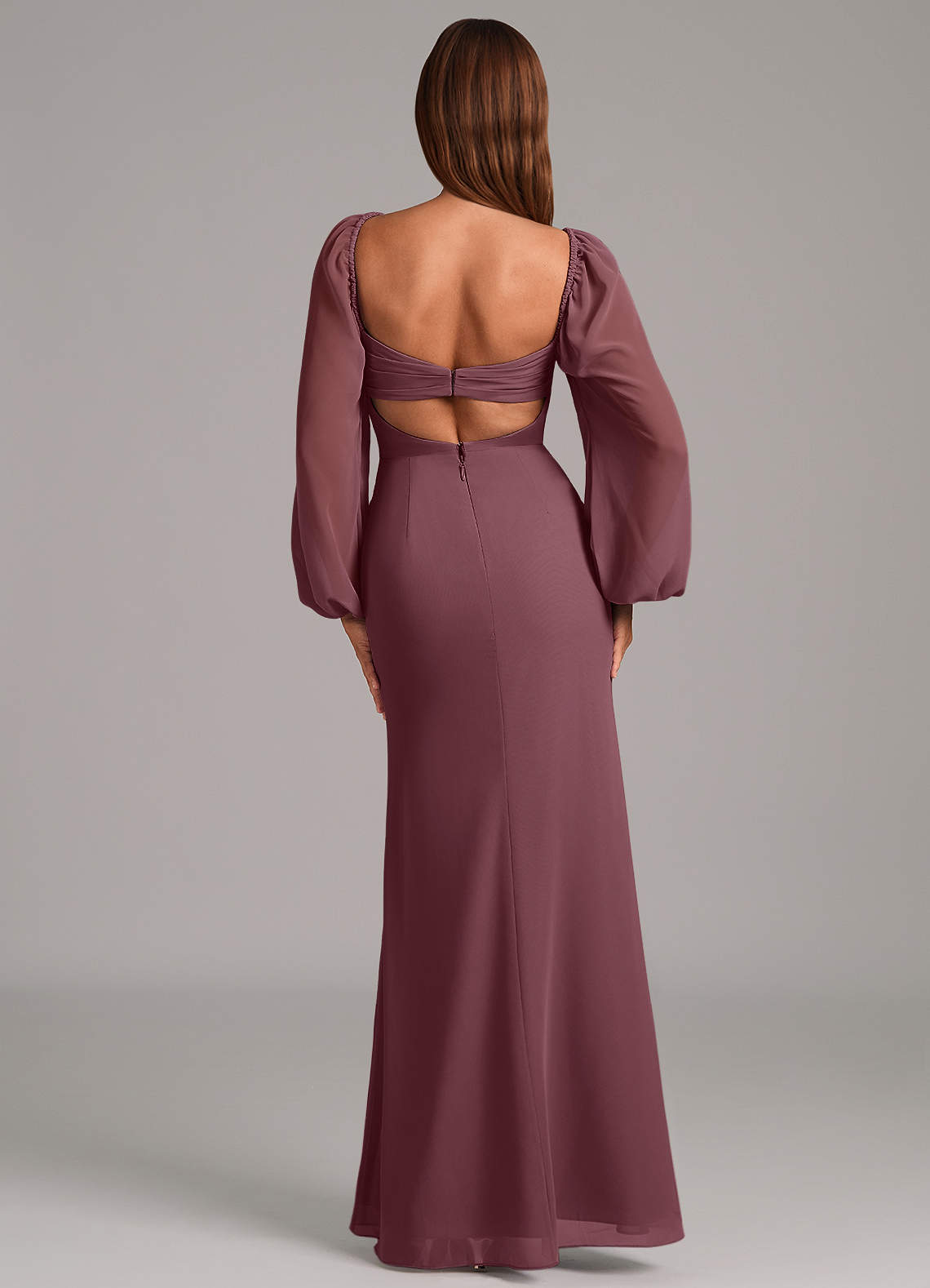 Brixley Mermaid Sweetheart Chiffon Bridesmaid Dress in Sangria