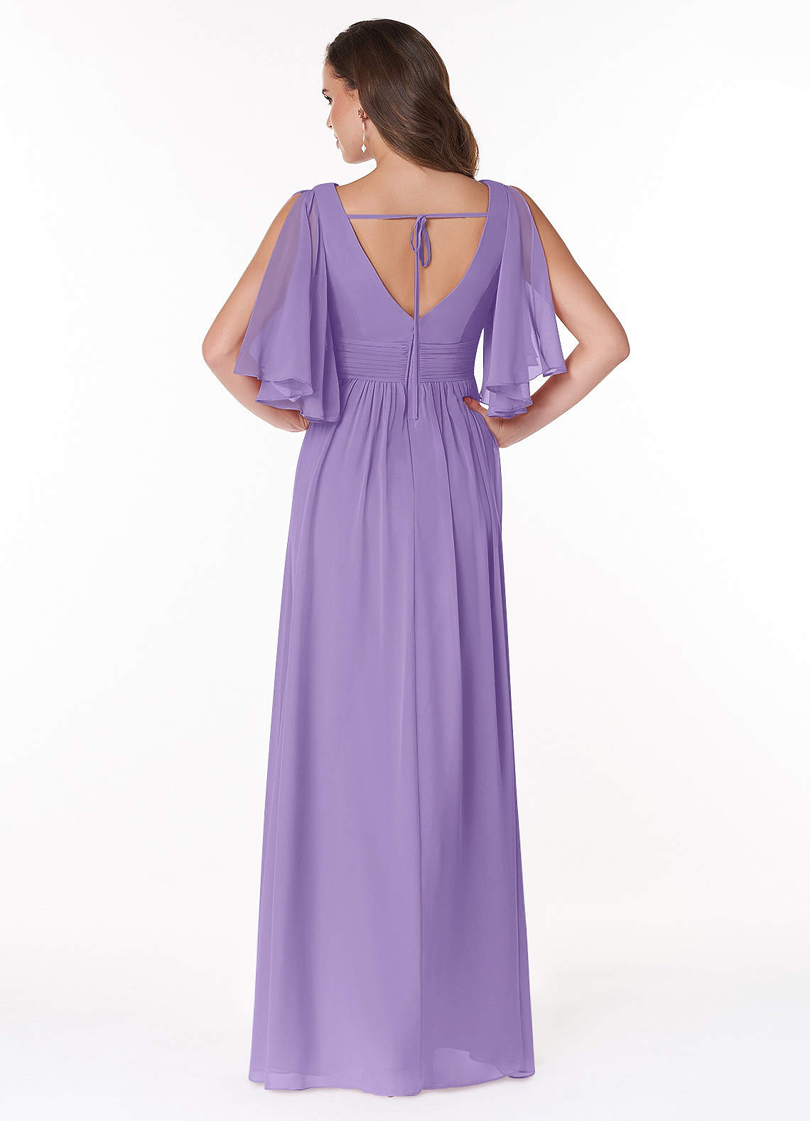 Temeka A-Line V-Neck Chiffon Bridesmaid Dress in Tahiti