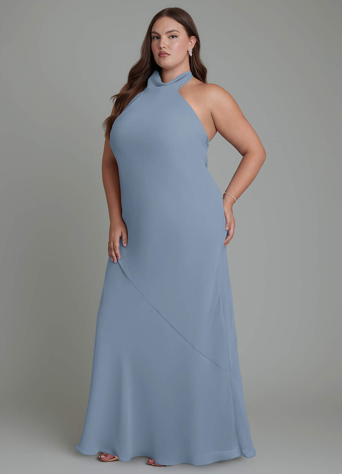 Velli Mermaid Halter Chiffon Bridesmaid Dress