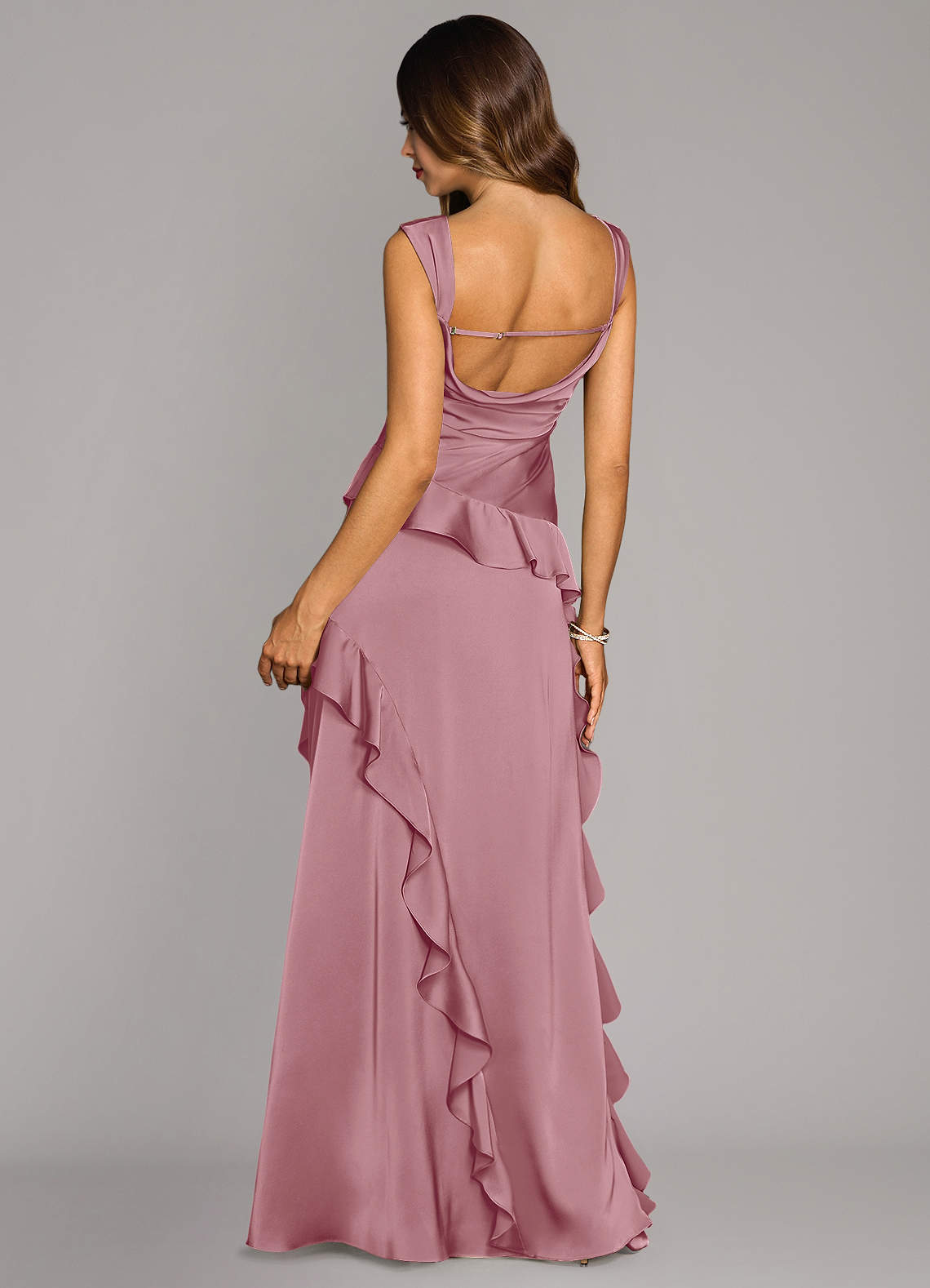 Sloane A-Line Sweetheart Stretch Satin Bridesmaid Dress in Vintage Mauve