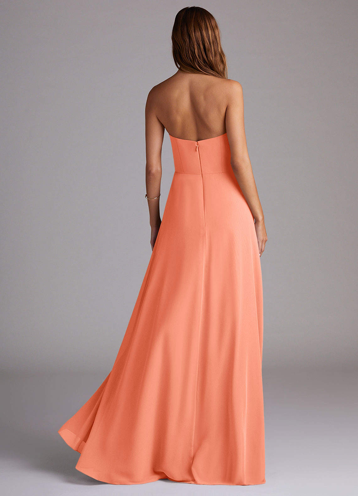 Wren A-Line Straight-Neck Chiffon Bridesmaid Dress in Sunset