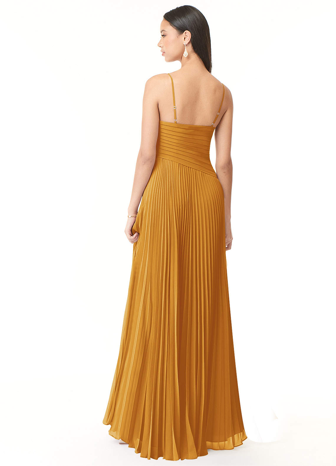 Vini A-Line V-Neck Chiffon Bridesmaid Dress in butterscotch