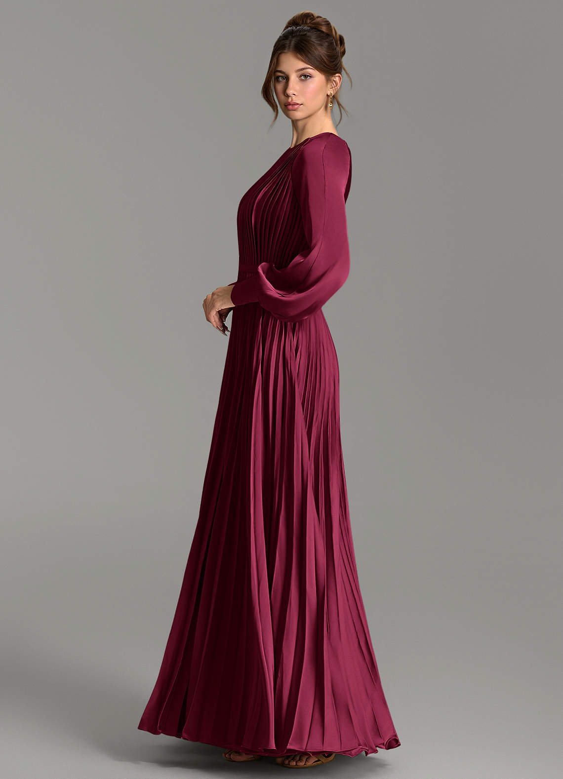 Grayson A-Line Scoop-Neck Stretch Satin Bridesmaid Dress