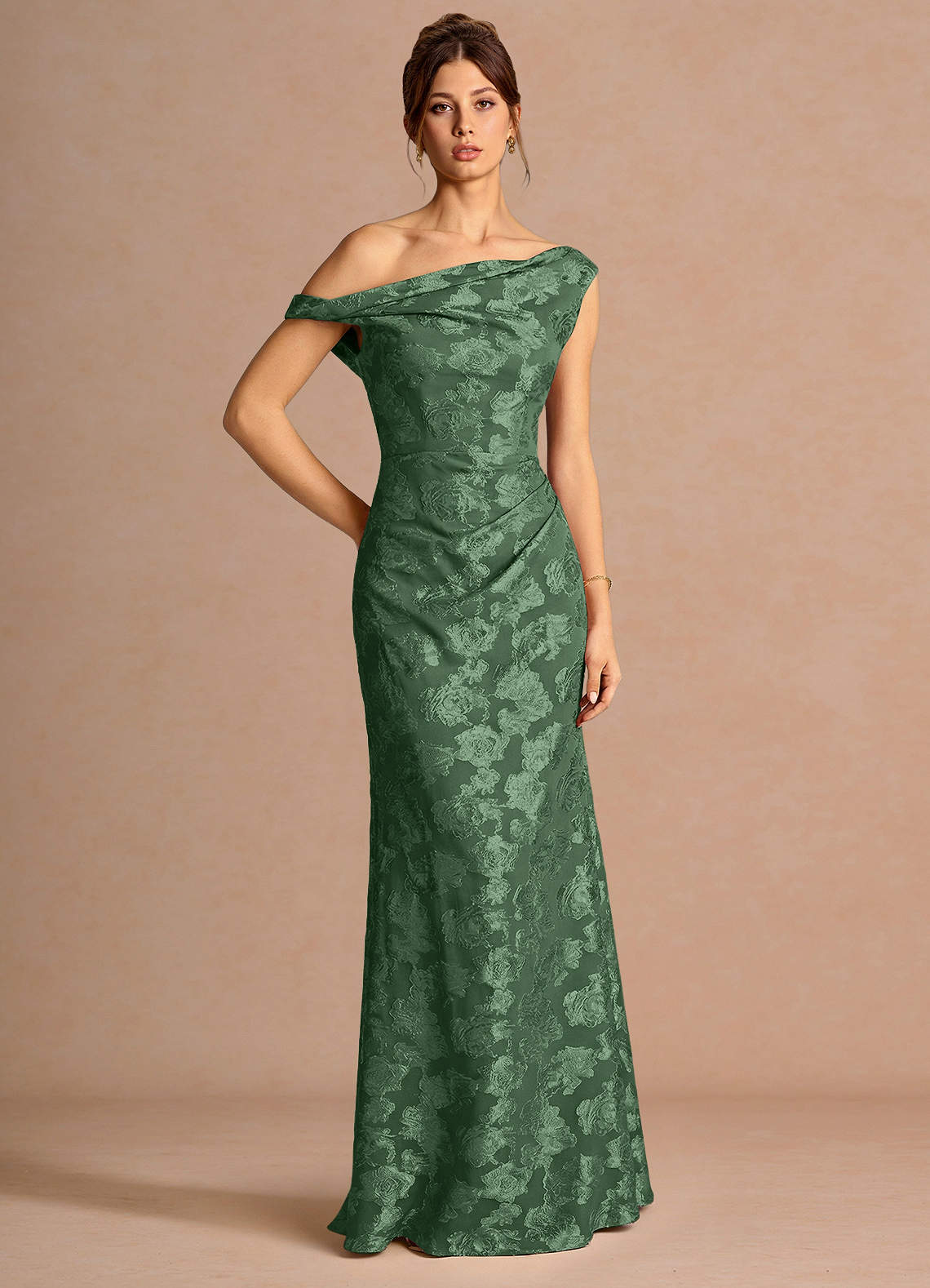 Kismet Mermaid One-Shoulder Fil Coupé Wedding Guest Dress in Lemon Sorbet