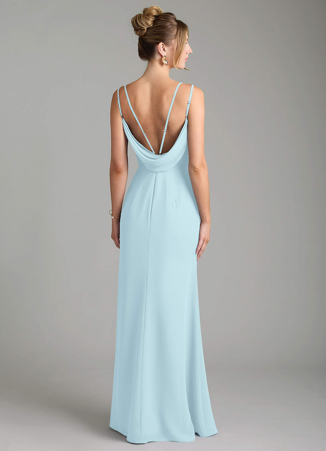 Egypt Sheath Sweetheart Chiffon Bridesmaid Dress in Cloud Blue