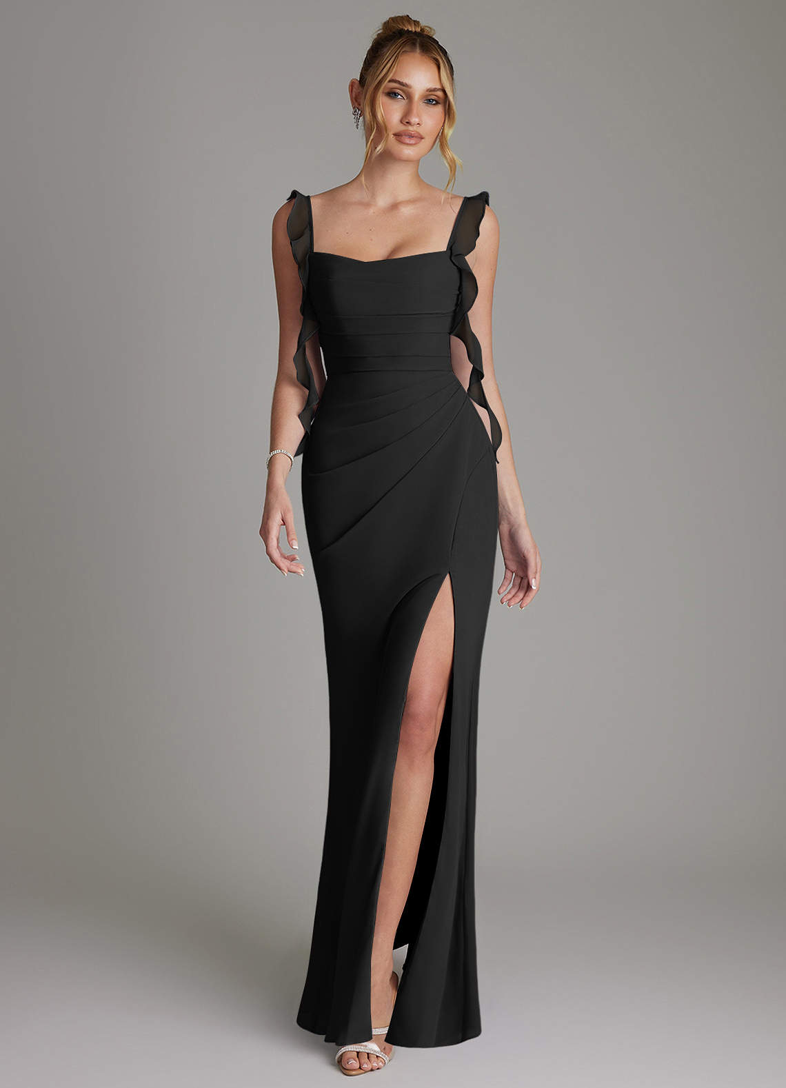 Jessamine Mermaid Sweetheart Chiffon Bridesmaid Dress in black