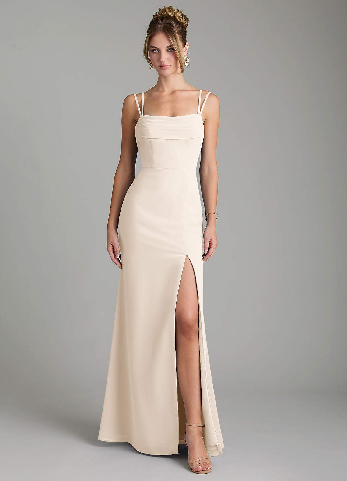 Egypt Sheath Sweetheart Chiffon Bridesmaid Dress in White Alabaster