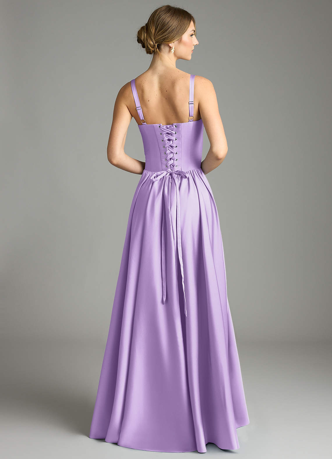 Evadina A-Line Sweetheart Stretch Satin Bridesmaid Dress in Lilac
