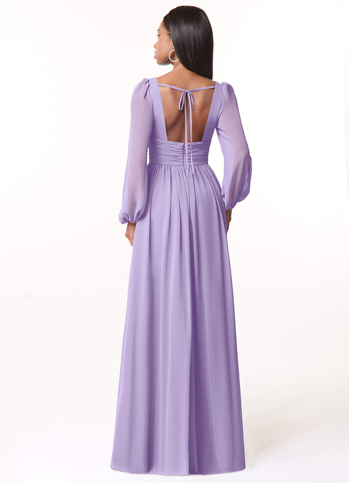Norah A-Line V-Neck Chiffon Bridesmaid Dress in Lilac