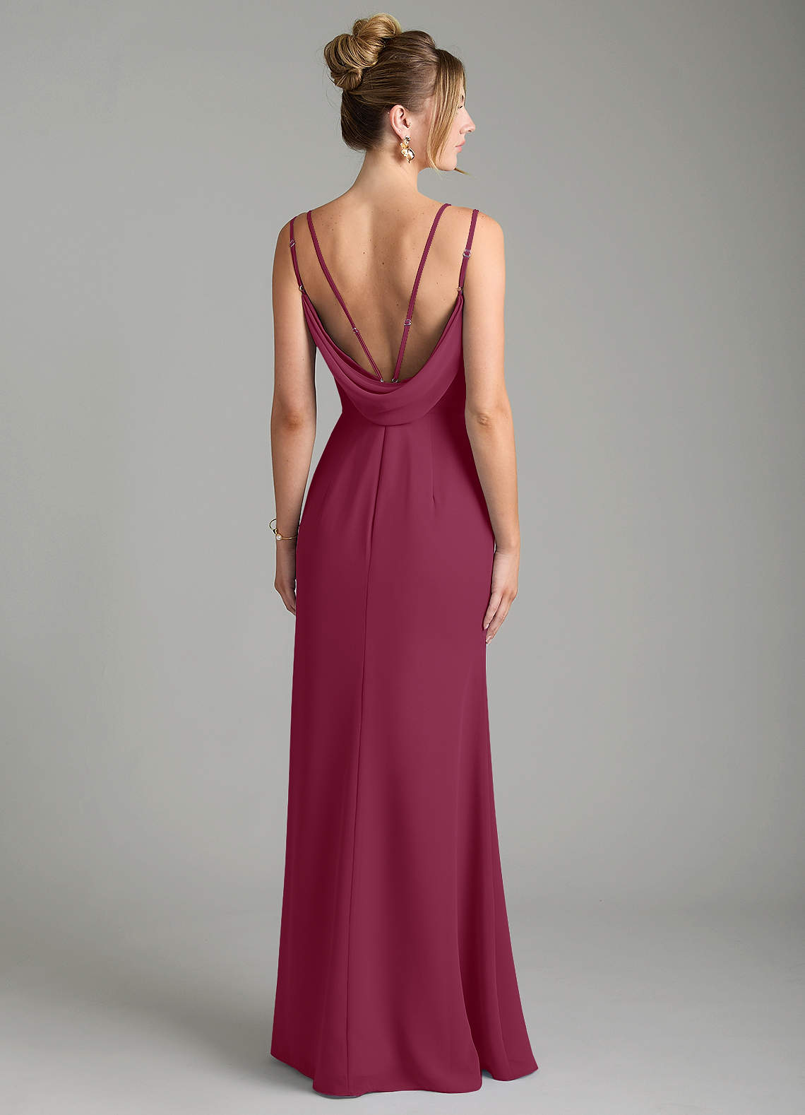 Egypt Sheath Sweetheart Chiffon Bridesmaid Dress in Mulberry